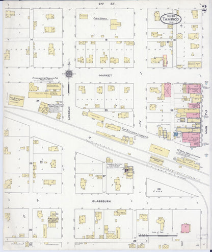 Sanborn Fire Insurance Map from Tampico, Whiteside County, Illinois (1910), Sheet #0002 - Complete Map Set gallery image, historic Sanborn map, vintage wall art, Illinois Illinois