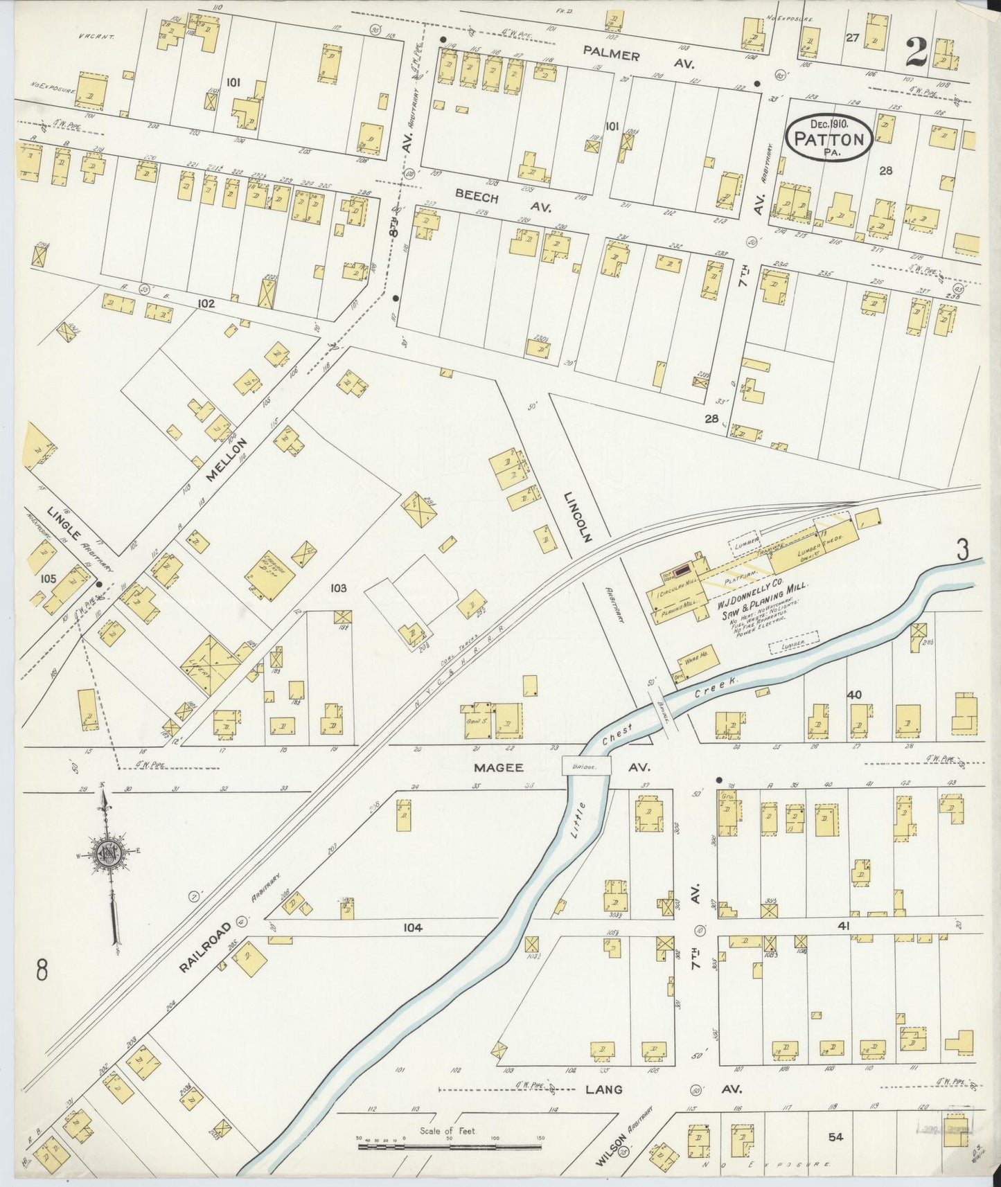 Sanborn Fire Insurance Map from Patton, Cambria County, Pennsylvania (1910), Sheet #0002 - Complete Map Set gallery image, historic Sanborn map, vintage wall art, Pennsylvania Pennsylvania