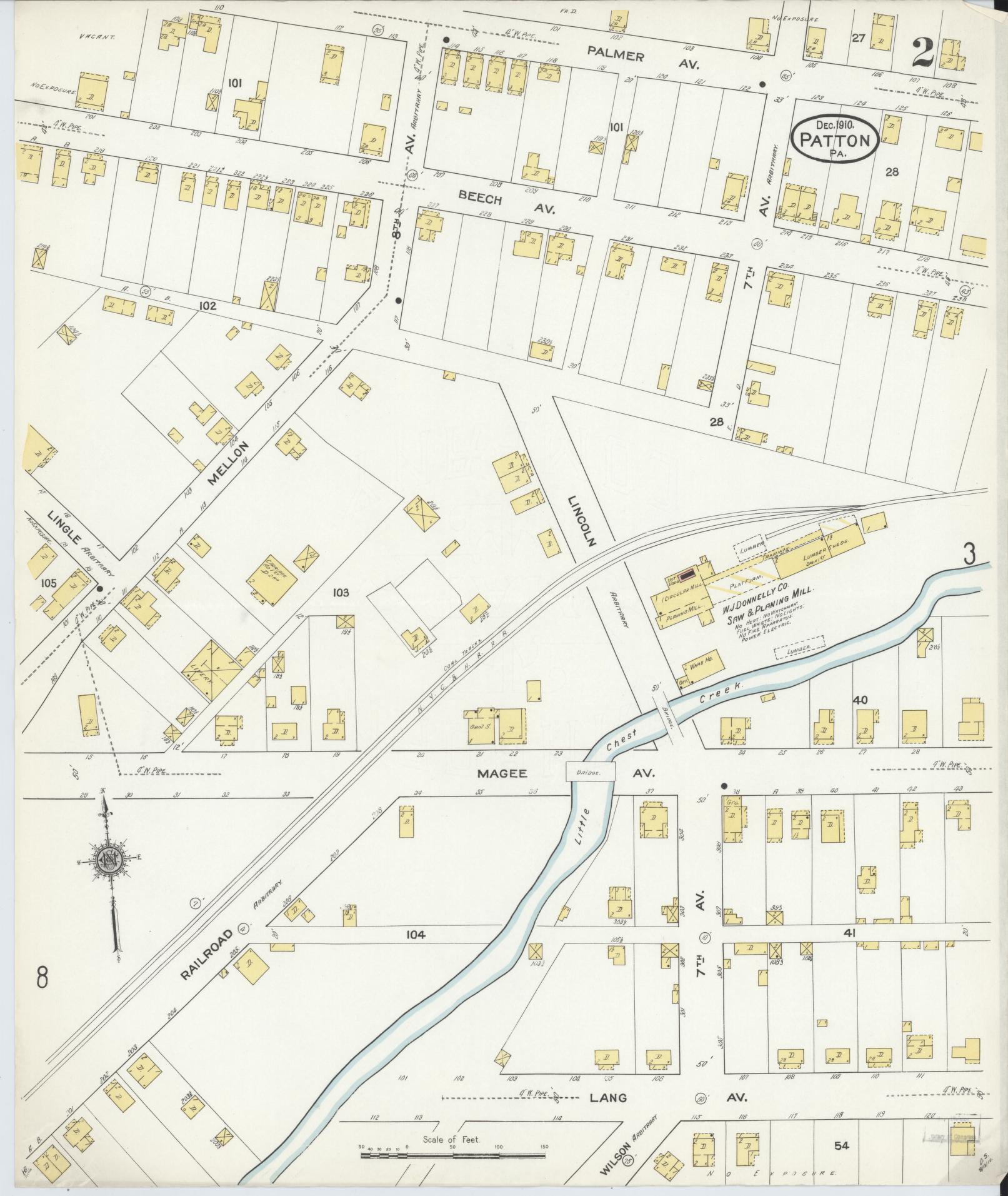 Sanborn Fire Insurance Map from Patton, Cambria County, Pennsylvania (1910), Sheet #0002 - Complete Map Set gallery image, historic Sanborn map, vintage wall art, Pennsylvania Pennsylvania