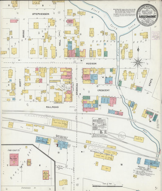Sanborn Fire Insurance Map from Mazomanie, Dane County, Wisconsin (1905), Sheet #0001 - Historic Sanborn Fire Insurance Map Print, vintage old map wall art, antique decor, genealogy gift, Wisconsin Wisconsin map