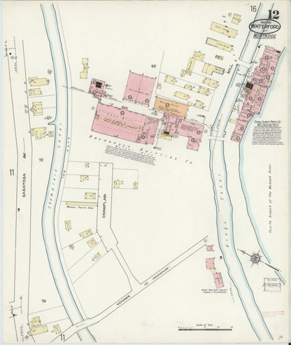 Sanborn Fire Insurance Map from Waterford, Saratoga County, New York (1914), Sheet #0012 - Complete Map Set gallery image, historic Sanborn map, vintage wall art, New York New York