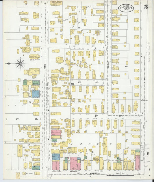 Sanborn Fire Insurance Map from Red Jacket, Houghton County, Michigan (1900), Sheet #0003 - Historic Sanborn Fire Insurance Map Print, vintage old map wall art, antique decor, genealogy gift, Michigan Michigan map