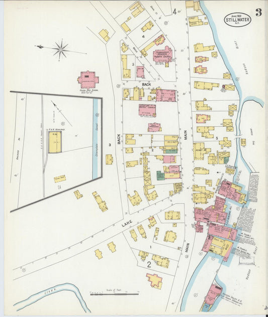 Sanborn Fire Insurance Map from Stillwater, Saratoga County, New York (1902), Sheet #0003 - Historic Sanborn Fire Insurance Map Print, vintage old map wall art, antique decor, genealogy gift, New York New York map