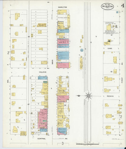 Sanborn Fire Insurance Map from Wilburton, Latimer County, Oklahoma (1908), Sheet #0004 - Complete Map Set gallery image, historic Sanborn map, vintage wall art, Oklahoma Oklahoma