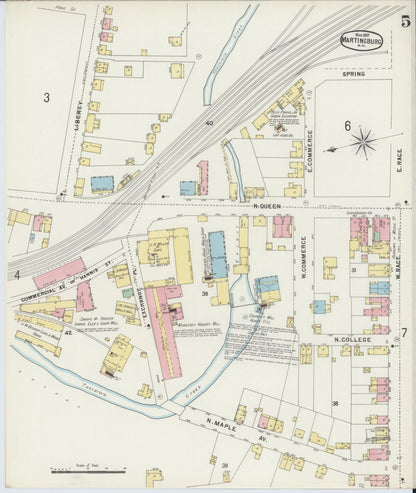 Sanborn Fire Insurance Map from Martinsburg, Berkeley County, West Virginia (1897), Sheet #0005 - Complete Map Set gallery image, historic Sanborn map, vintage wall art, West Virginia West Virginia