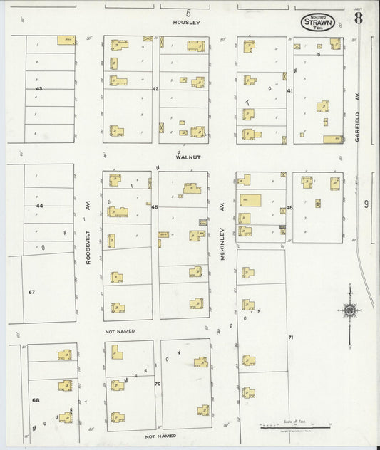 Sanborn Fire Insurance Map from Strawn, Palo Pinto County, Texas (1920), Sheet #0008 - Historic Sanborn Fire Insurance Map Print, vintage old map wall art, antique decor, genealogy gift, Texas Texas map