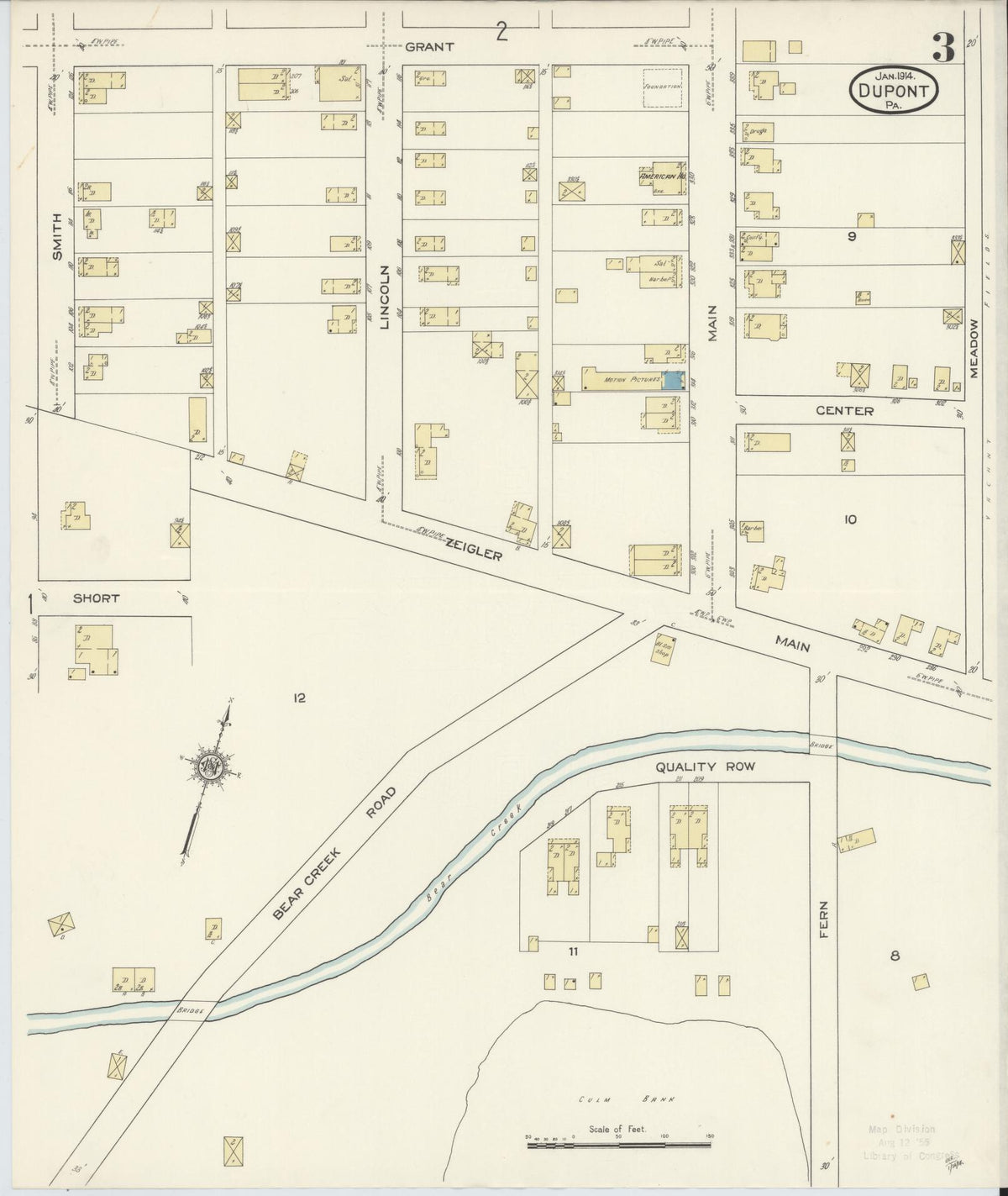 Sanborn Fire Insurance Map from Dupont, Luzerne County, Pennsylvania (1914), Sheet #0003 - Complete Map Set gallery image, historic Sanborn map, vintage wall art, Pennsylvania Pennsylvania