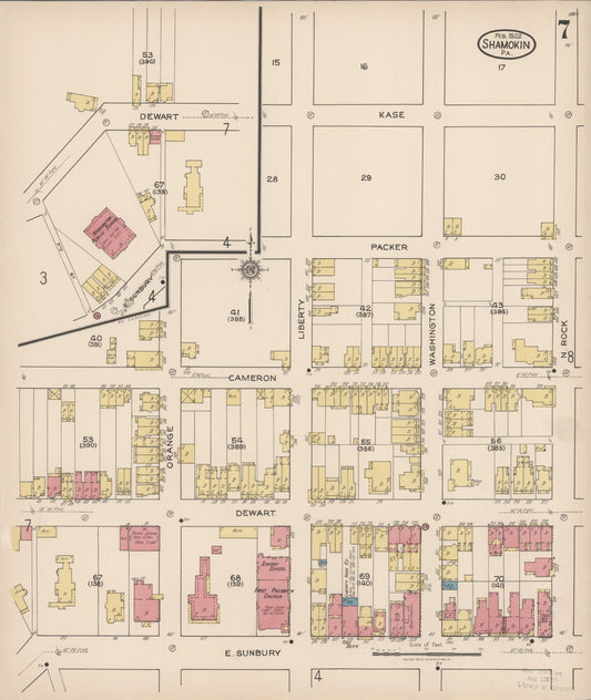 Sanborn Fire Insurance Map from Shamokin, Northumberland County, Pennsylvania (1922), Sheet #0007 - Historic Sanborn Fire Insurance Map Print, vintage old map wall art, antique decor, genealogy gift, Pennsylvania Pennsylvania map