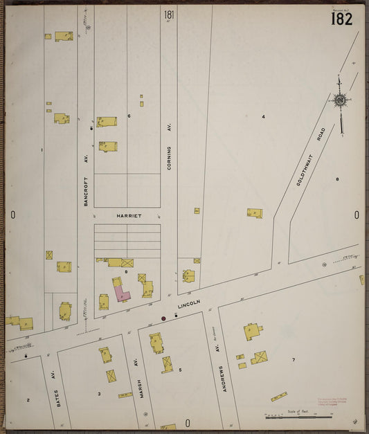 Sanborn Fire Insurance Map from Worcester, Worcester County, Massachusetts (1910), Sheet #0182 - Historic Sanborn Fire Insurance Map Print, vintage old map wall art, antique decor, genealogy gift, Massachusetts Massachusetts map