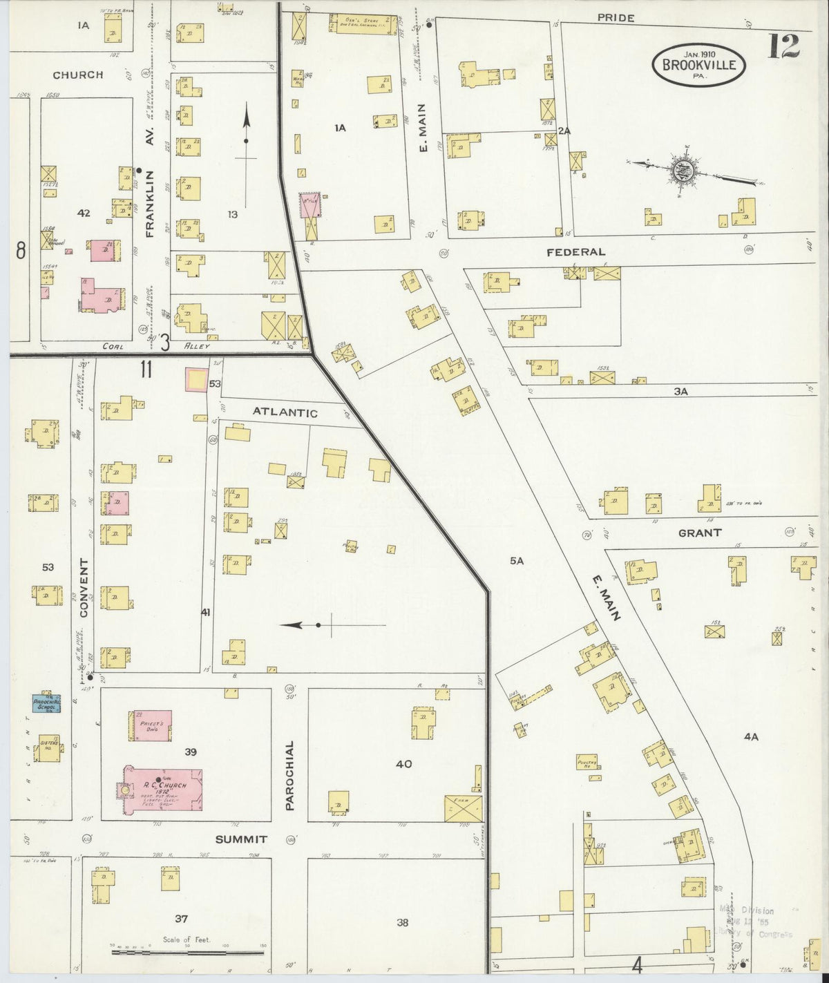 Sanborn Fire Insurance Map from Brookville, Jefferson County, Pennsylvania (1910), Sheet #0012 - Complete Map Set gallery image, historic Sanborn map, vintage wall art, Pennsylvania Pennsylvania