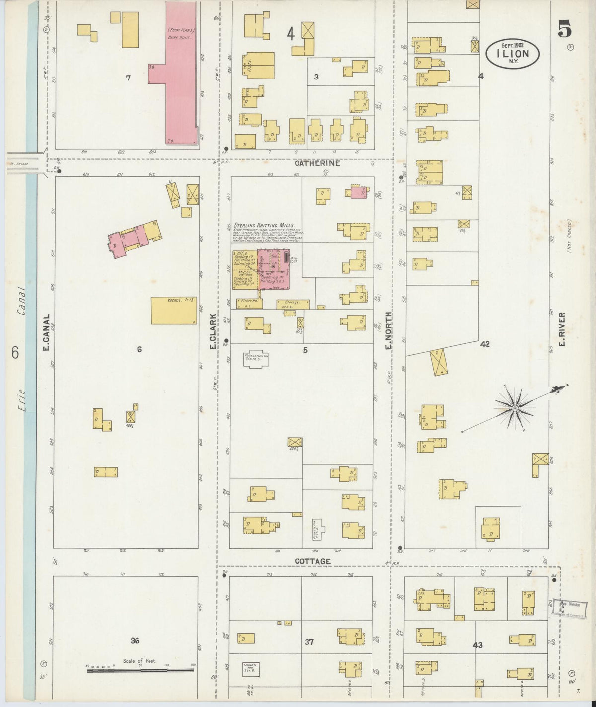 Sanborn Fire Insurance Map from Ilion, Herkimer County, New York (1902), Sheet #0005 - Complete Map Set gallery image, historic Sanborn map, vintage wall art, New York New York