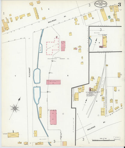 Sanborn Fire Insurance Map from Colchester, New London County, Connecticut (1908), Sheet #0003 - Complete Map Set gallery image, historic Sanborn map, vintage wall art, Connecticut Connecticut