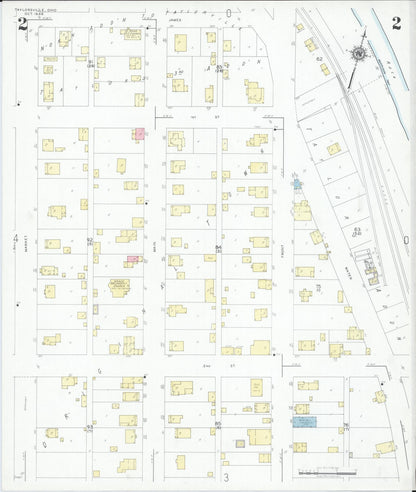 Sanborn Fire Insurance Map from Taylorsville, Muskingum County, Ohio (1946), Sheet #0002 - Historic Sanborn Fire Insurance Map Print, vintage old map wall art, antique decor, genealogy gift, Ohio Ohio map