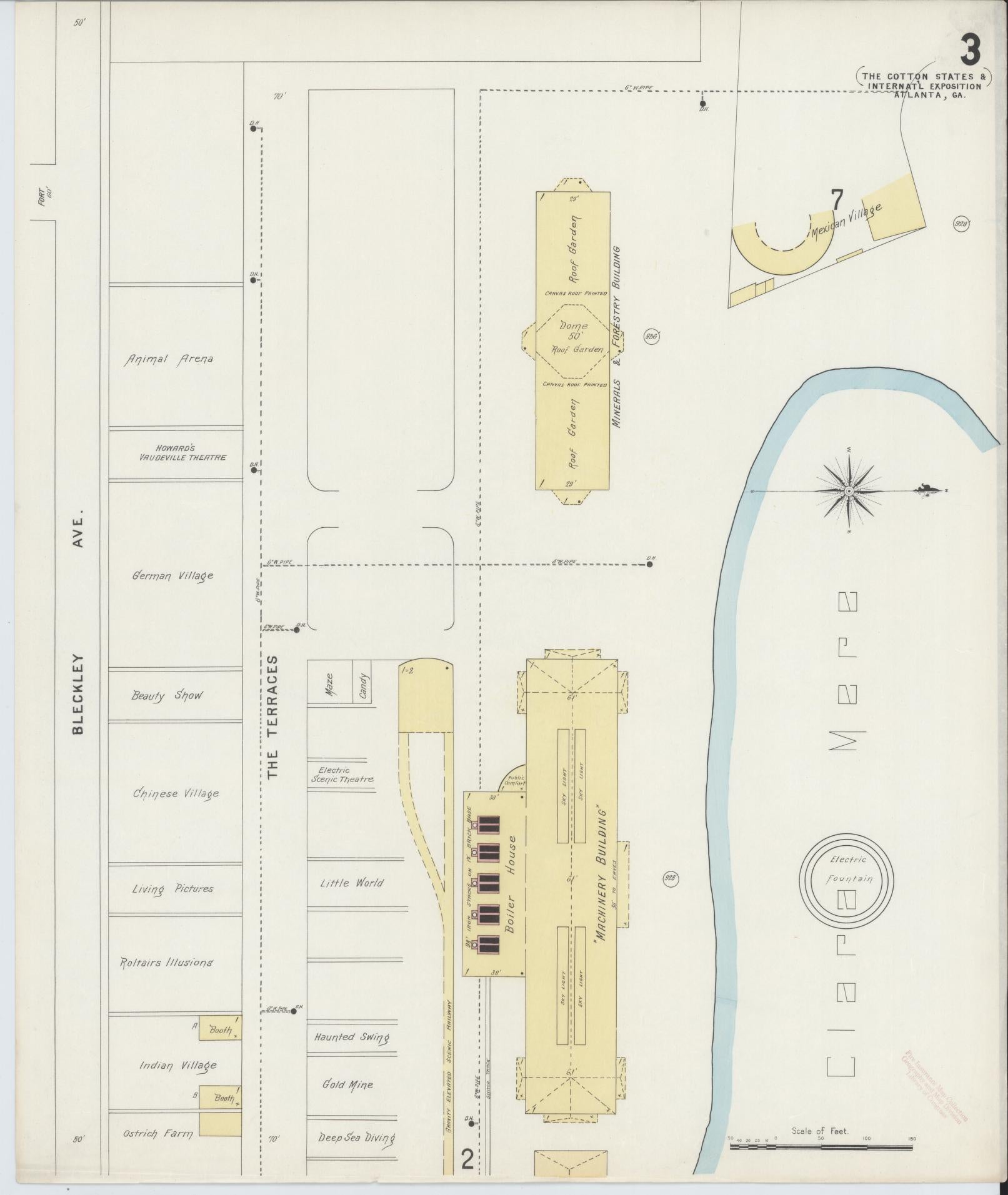 Sanborn Fire Insurance Map from Atlanta, Fulton  County, Georgia (1895), Sheet #0003 - Complete Map Set gallery image, historic Sanborn map, vintage wall art, Georgia Georgia