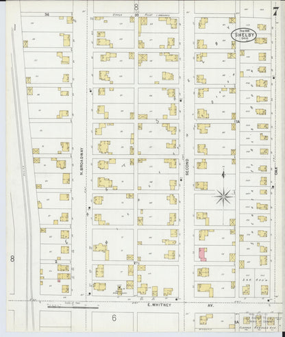 Sanborn Fire Insurance Map from Shelby, Richland County, Ohio (1899), Sheet #0007 - Complete Map Set gallery image, historic Sanborn map, vintage wall art, Ohio Ohio