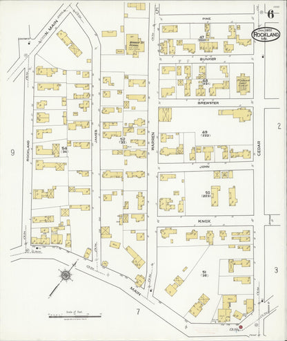 Sanborn Fire Insurance Map from Rockland, Knox County, Maine (1922), Sheet #0006 - Complete Map Set gallery image, historic Sanborn map, vintage wall art, Maine Maine