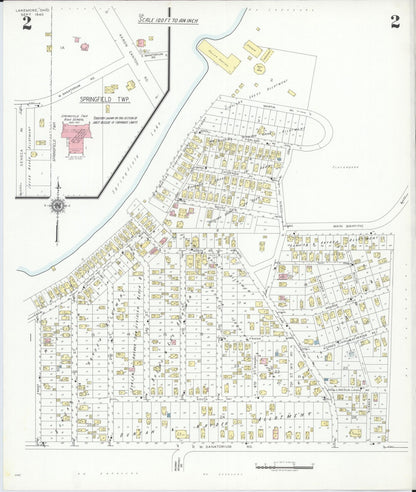Sanborn Fire Insurance Map from Lakemore, Summit County, Ohio (1940), Sheet #0002 - Historic Sanborn Fire Insurance Map Print, vintage old map wall art, antique decor, genealogy gift, Ohio Ohio map