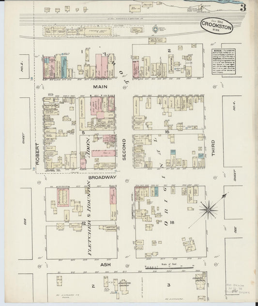 Sanborn Fire Insurance Map from Crookston, Polk County, Minnesota (1884), Sheet #0003 - Historic Sanborn Fire Insurance Map Print, vintage old map wall art, antique decor, genealogy gift, Minnesota Minnesota map