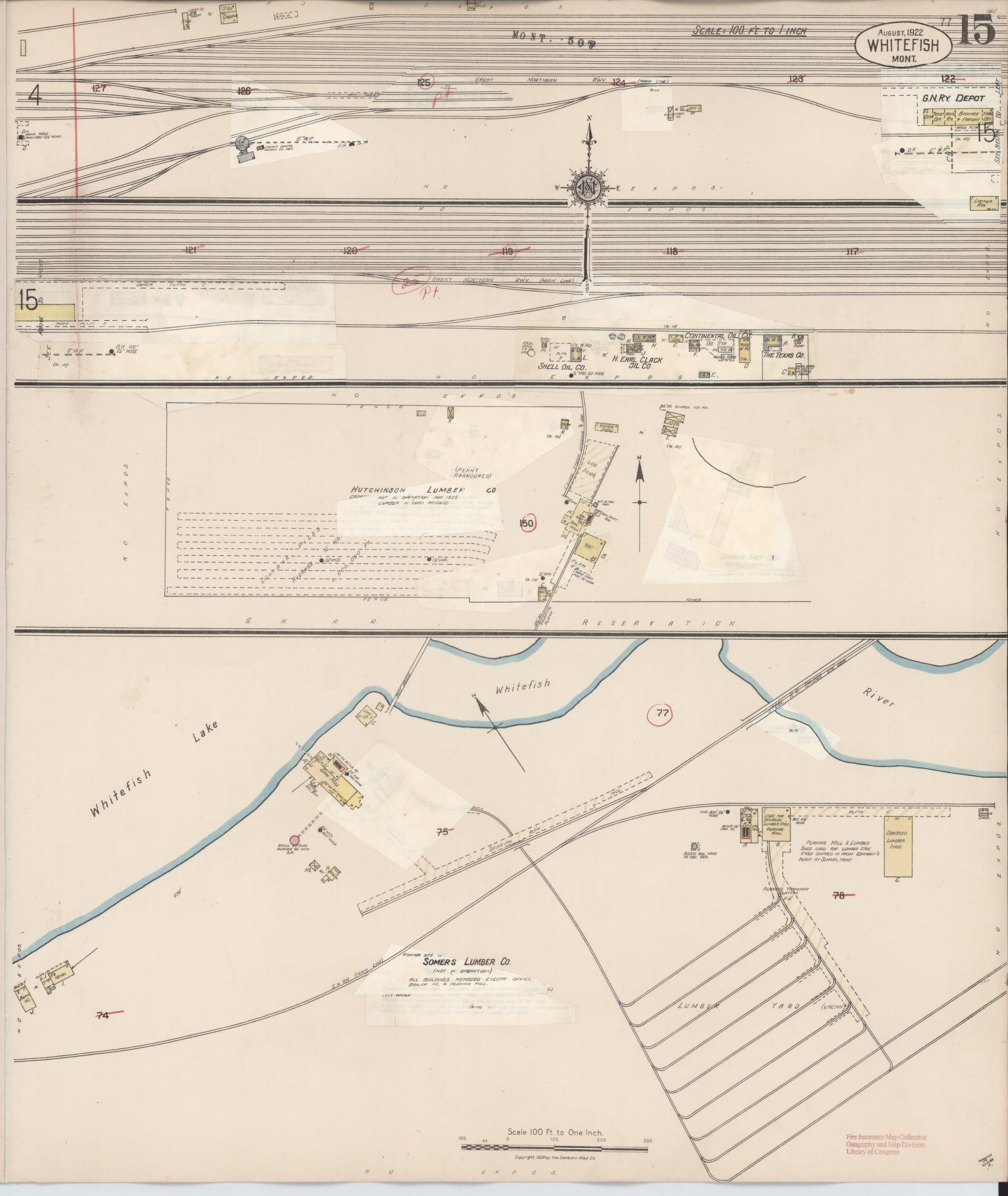 Sanborn Fire Insurance Map from Whitefish, Flathead County, Montana (1932), Sheet #0015 - Historic Sanborn Fire Insurance Map Print, vintage old map wall art, antique decor, genealogy gift, Montana Montana map