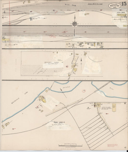 Sanborn Fire Insurance Map from Whitefish, Flathead County, Montana (1932), Sheet #0015 - Historic Sanborn Fire Insurance Map Print, vintage old map wall art, antique decor, genealogy gift, Montana Montana map