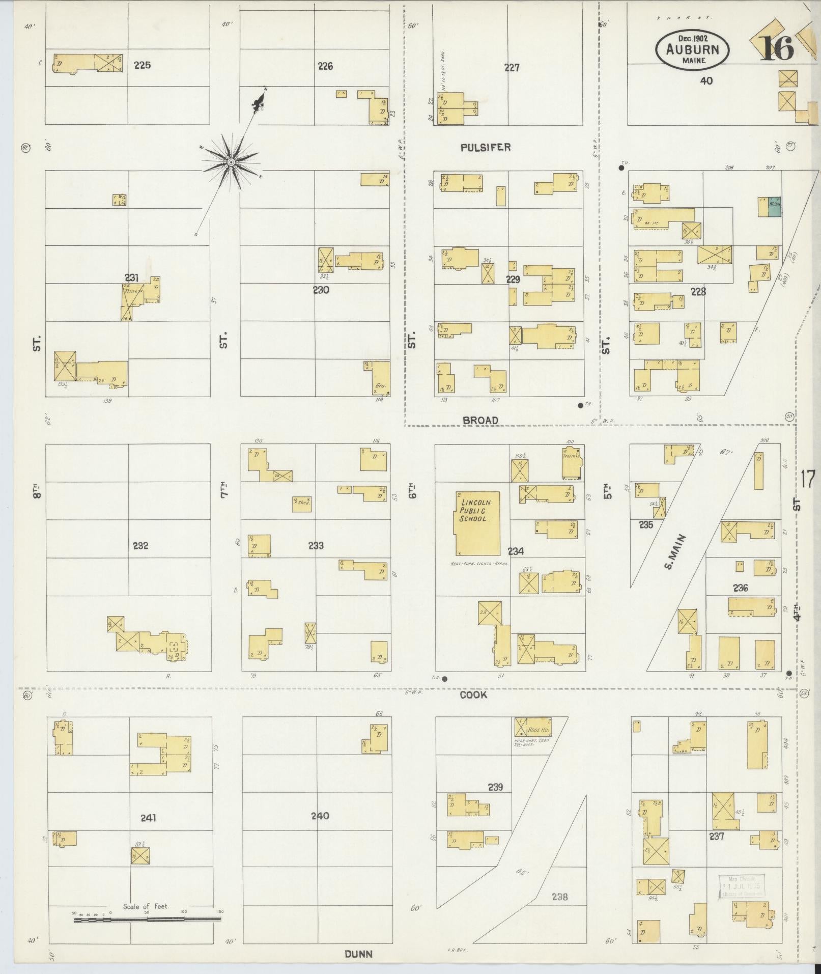Sanborn Fire Insurance Map from Auburn, Androscoggin County, Maine (1902), Sheet #0016 - Complete Map Set gallery image, historic Sanborn map, vintage wall art, Maine Maine