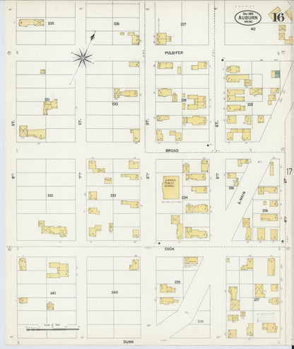 Sanborn Fire Insurance Map from Auburn, Androscoggin County, Maine (1902), Sheet #0016 - Complete Map Set gallery image, historic Sanborn map, vintage wall art, Maine Maine