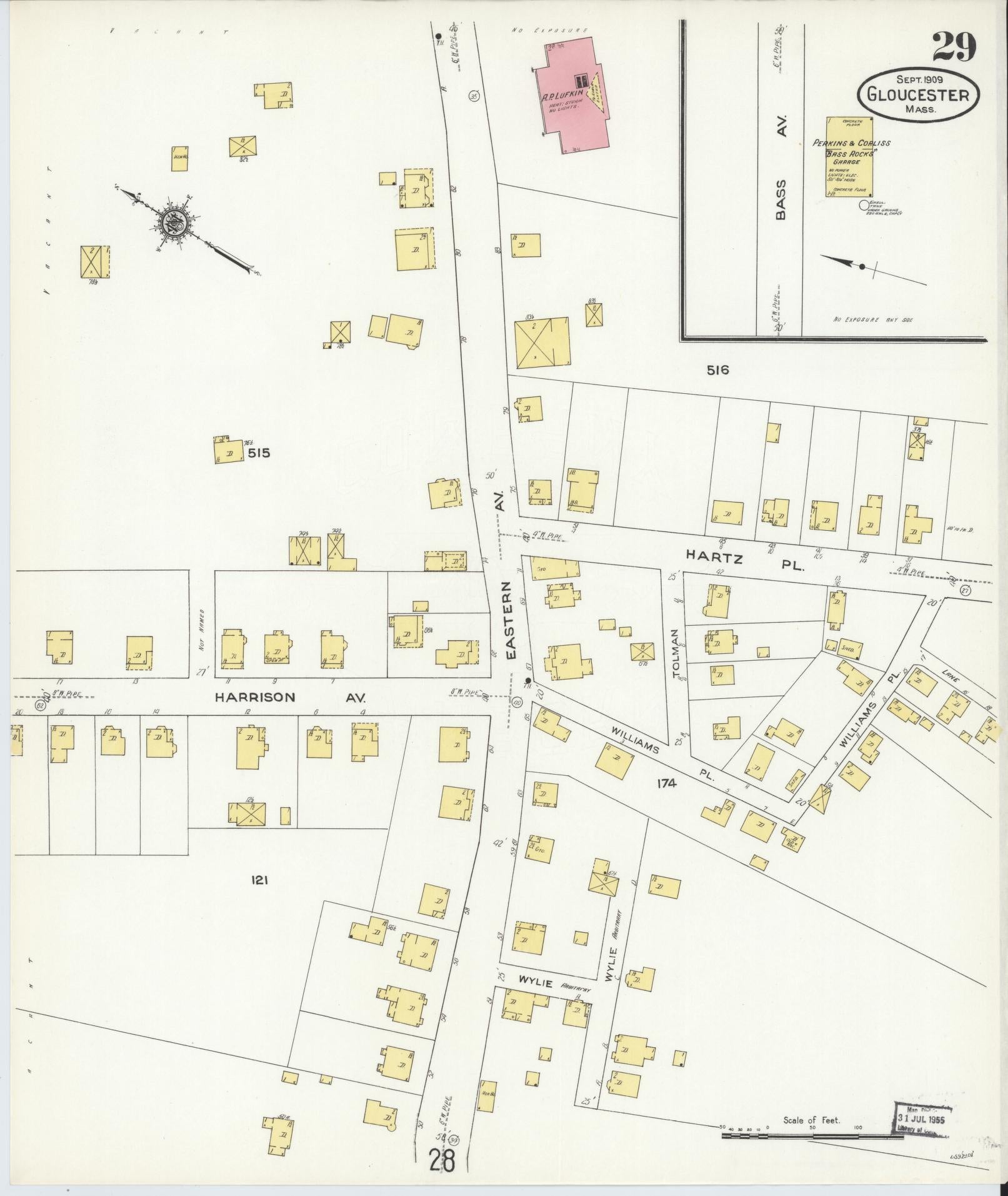 Sanborn Fire Insurance Map from Gloucester, Essex County, Massachusetts (1909), Sheet #0029 - Complete Map Set gallery image, historic Sanborn map, vintage wall art, Massachusetts Massachusetts