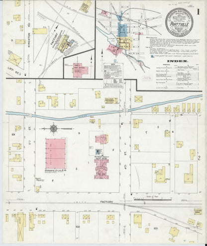 Sanborn Fire Insurance Map from Prattville, Autauga County, Alabama (1911), Sheet #0001 - Complete Map Set gallery image, historic Sanborn map, vintage wall art, Alabama Alabama