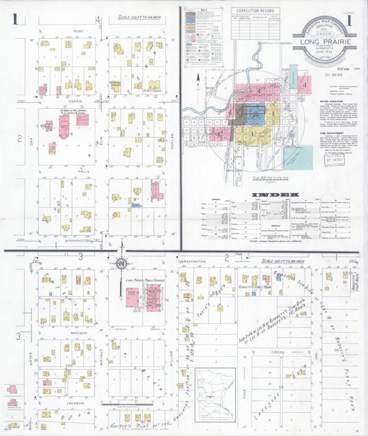 Sanborn Fire Insurance Map from Long Prairie, Todd County, Minnesota. (1933) – Map View