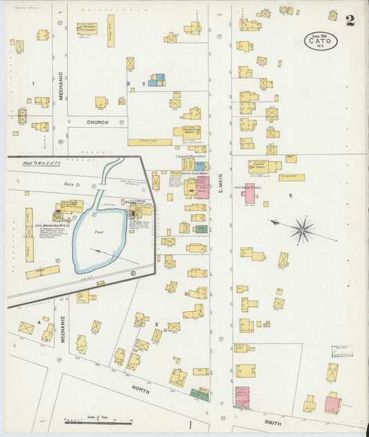 Sanborn Fire Insurance Map from Cato, Cayuga County, New York (1906), Sheet #0002 - Historic Sanborn Fire Insurance Map Print, vintage old map wall art, antique decor, genealogy gift, New York New York map