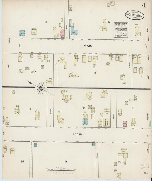 Sanborn Fire Insurance Map from Portland, Middlesex County, Connecticut (1884), Sheet #0004 - Historic Sanborn Fire Insurance Map Print, vintage old map wall art, antique decor, genealogy gift, Connecticut Connecticut map