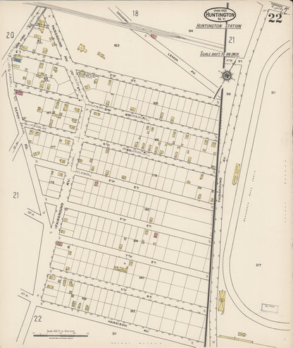 Sanborn Fire Insurance Map from Huntington, Suffolk County, New York (1922), Sheet #0022 - Complete Map Set gallery image, historic Sanborn map, vintage wall art, New York New York