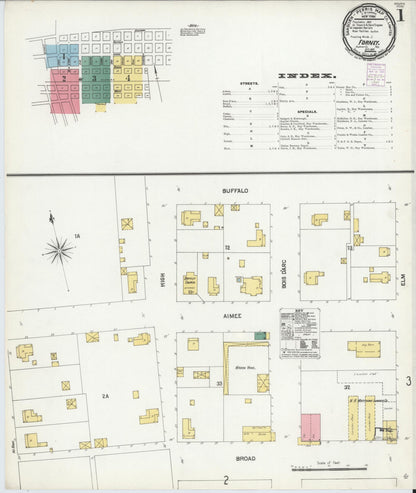 Sanborn Fire Insurance Map from Forney, Kaufman County, Texas (1901), Sheet #0001 - Complete Map Set gallery image, historic Sanborn map, vintage wall art, Texas Texas