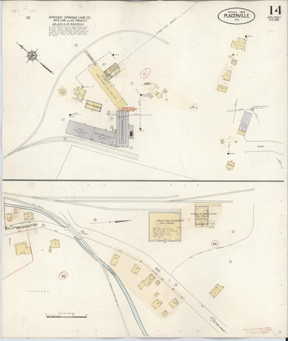 Sanborn Fire Insurance Map from Placerville, El Dorado County, California (1940), Sheet #0014 - Complete Map Set gallery image, historic Sanborn map, vintage wall art, California California