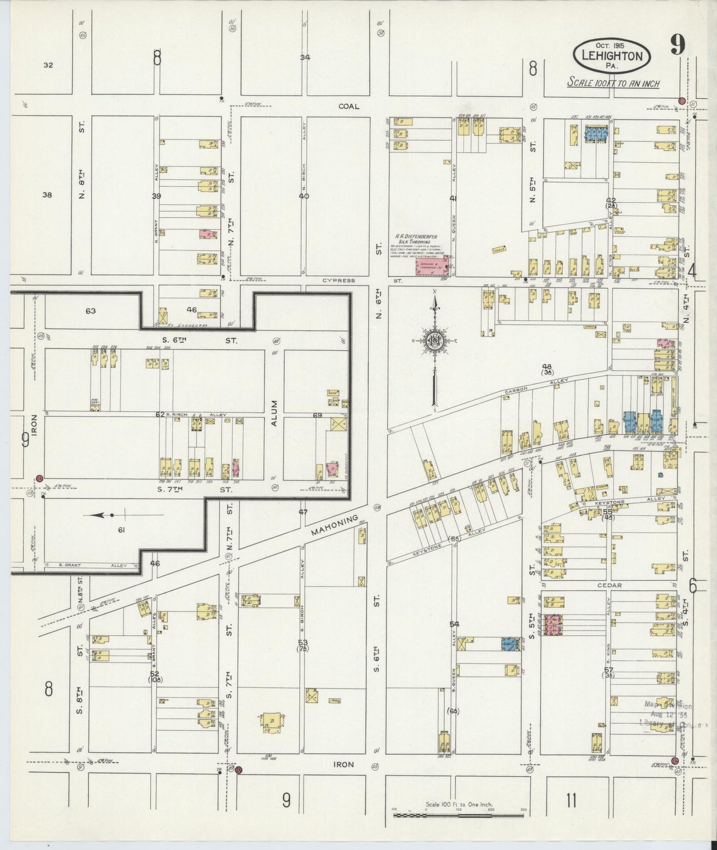 Sanborn Fire Insurance Map from Lehighton, Carbon County, Pennsylvania (1915), Sheet #0009 - Complete Map Set gallery image, historic Sanborn map, vintage wall art, Pennsylvania Pennsylvania