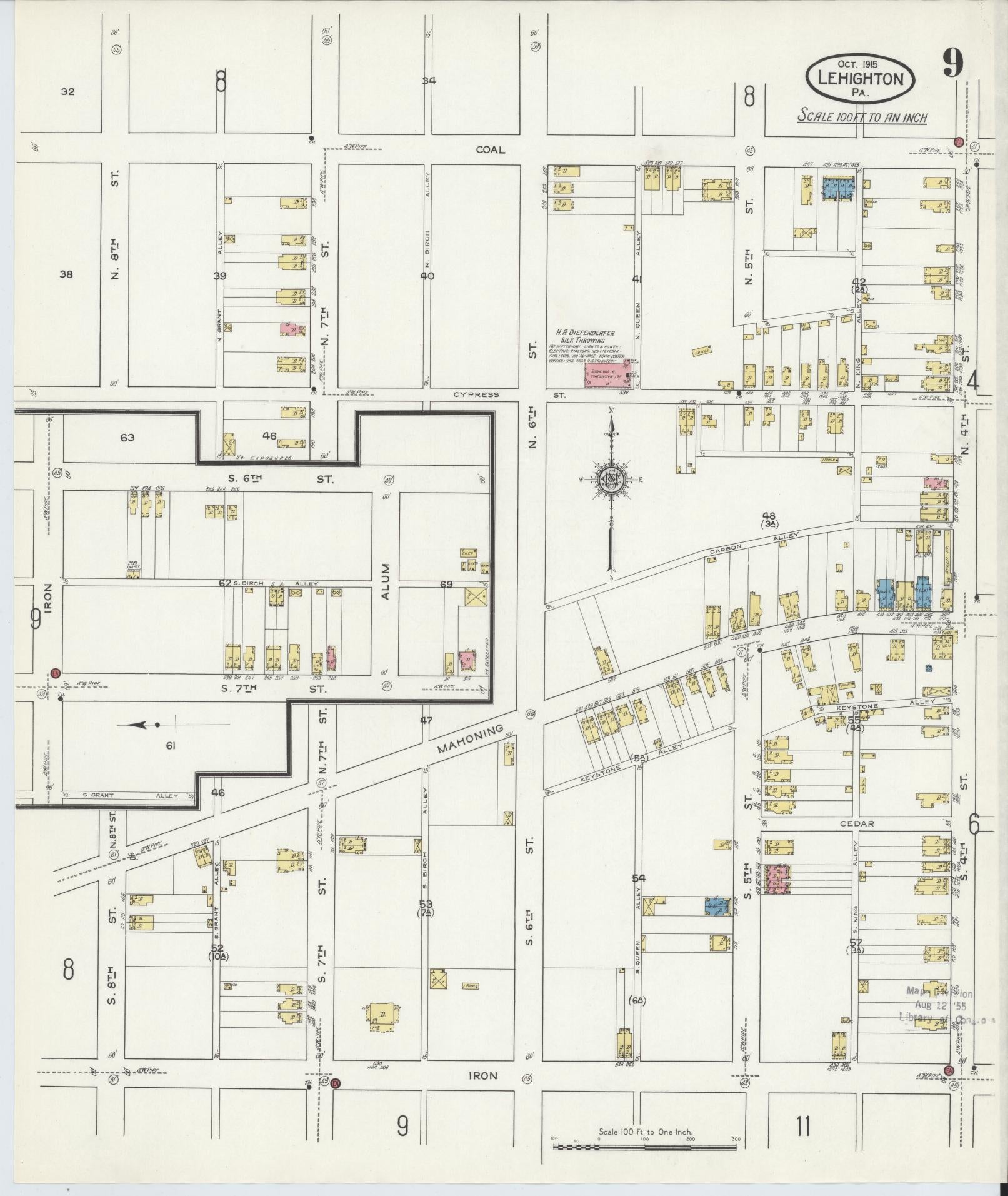 Sanborn Fire Insurance Map from Lehighton, Carbon County, Pennsylvania (1915), Sheet #0009 - Complete Map Set gallery image, historic Sanborn map, vintage wall art, Pennsylvania Pennsylvania