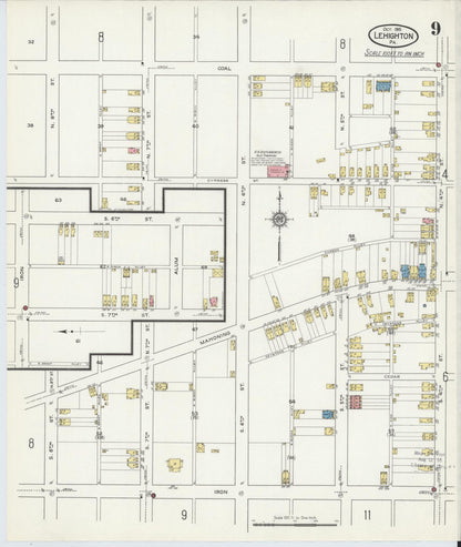 Sanborn Fire Insurance Map from Lehighton, Carbon County, Pennsylvania (1915), Sheet #0009 - Complete Map Set gallery image, historic Sanborn map, vintage wall art, Pennsylvania Pennsylvania