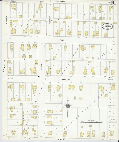 Sanborn Fire Insurance Map from Sparta, Monroe County, Wisconsin (1911), Sheet #0008 - Historic Sanborn Fire Insurance Map Print, vintage old map wall art, antique decor, genealogy gift, Wisconsin Wisconsin map
