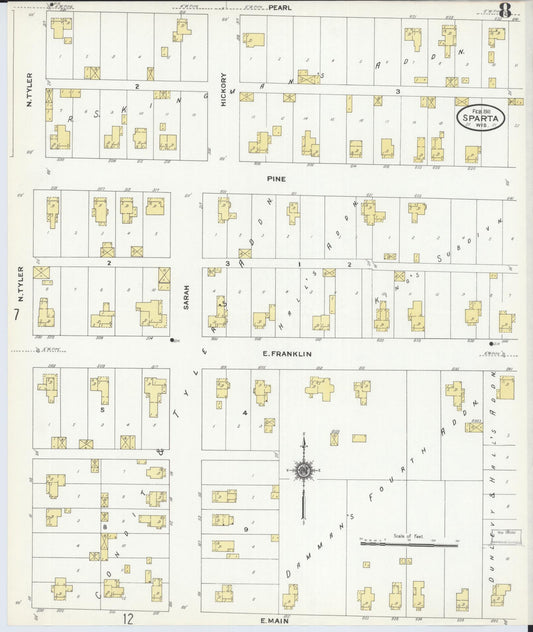Sanborn Fire Insurance Map from Sparta, Monroe County, Wisconsin (1911), Sheet #0008 - Historic Sanborn Fire Insurance Map Print, vintage old map wall art, antique decor, genealogy gift, Wisconsin Wisconsin map