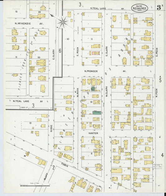Sanborn Fire Insurance Map from Negaunee, Marquette County, Michigan (1902), Sheet #0003 - Historic Sanborn Fire Insurance Map Print, vintage old map wall art, antique decor, genealogy gift, Michigan Michigan map