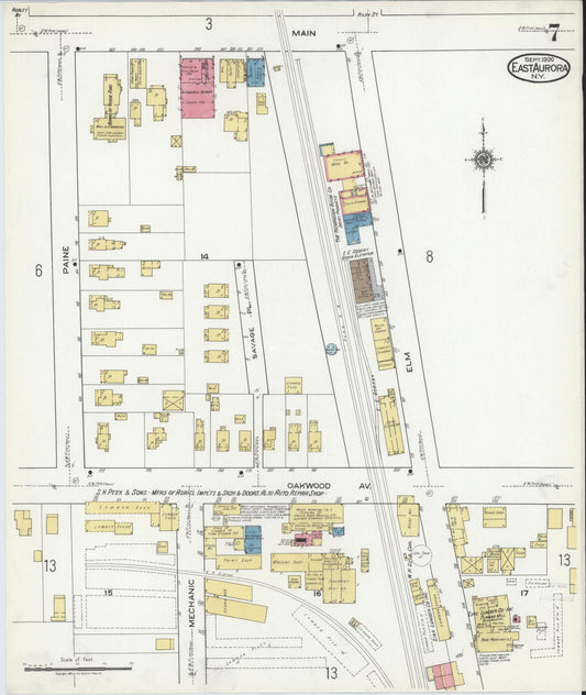 Sanborn Fire Insurance Map from East Aurora, Erie County, New York (1920), Sheet #0007 - Historic Sanborn Fire Insurance Map Print, vintage old map wall art, antique decor, genealogy gift, New York New York map