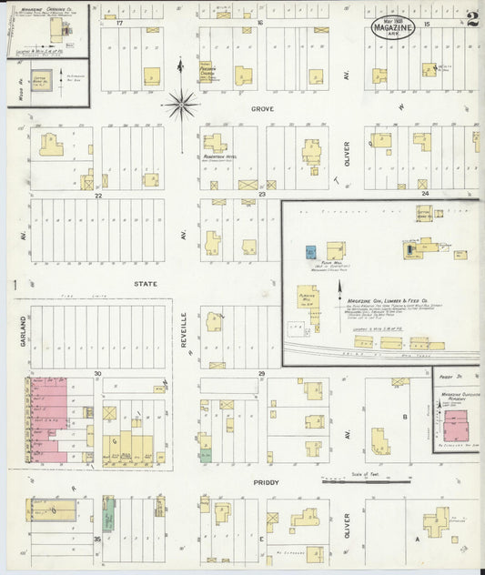 Sanborn Fire Insurance Map from Magazine, Logan County, Arkansas (1908), Sheet #0002 - Historic Sanborn Fire Insurance Map Print, vintage old map wall art, antique decor, genealogy gift, Arkansas Arkansas map