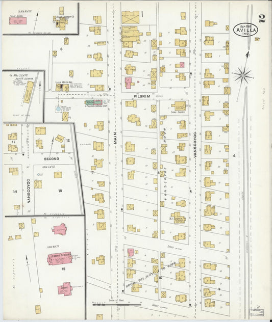 Sanborn Fire Insurance Map from Avilla, Noble County, Indiana (1905), Sheet #0002 - Historic Sanborn Fire Insurance Map Print, vintage old map wall art, antique decor, genealogy gift, Indiana Indiana map