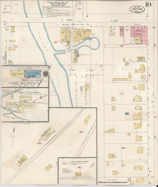 Sanborn Fire Insurance Map from Dayton, Columbia County, Washington (1943), Sheet #0010 - Historic Sanborn Fire Insurance Map Print, vintage old map wall art, antique decor, genealogy gift, Washington Washington map