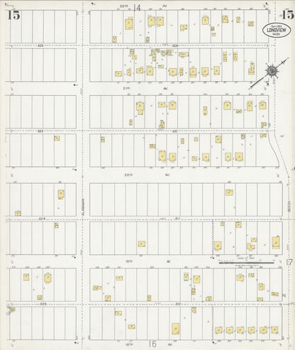 Sanborn Fire Insurance Map from Longview, Cowlitz County, Washington (1924), Sheet #0015 - Complete Map Set gallery image, historic Sanborn map, vintage wall art, Washington Washington