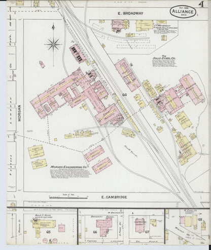 Sanborn Fire Insurance Map from Alliance, Stark County, Ohio (1888), Sheet #0004 - Historic Sanborn Fire Insurance Map Print, vintage old map wall art, antique decor, genealogy gift, Ohio Ohio map