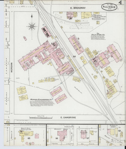 Sanborn Fire Insurance Map from Alliance, Stark County, Ohio (1888), Sheet #0004 - Historic Sanborn Fire Insurance Map Print, vintage old map wall art, antique decor, genealogy gift, Ohio Ohio map