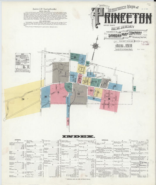 Sanborn Fire Insurance Map from Princeton, Mercer County, New Jersey. (1911) – Historic Sanborn Fire Insurance Map Print