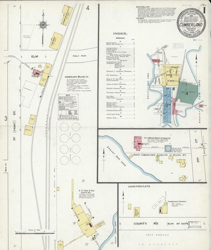 Sanborn Fire Insurance Map from Cumberland, Barron County, Wisconsin (1909), Sheet #0001 - Historic Sanborn Fire Insurance Map Print, vintage old map wall art, antique decor, genealogy gift, Wisconsin Wisconsin map