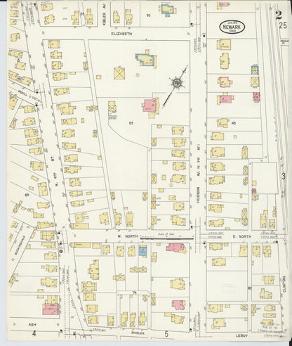 Sanborn Fire Insurance Map from Newark, Licking County, Ohio (1912), Sheet #0002 - Historic Sanborn Fire Insurance Map Print, vintage old map wall art, antique decor, genealogy gift, Ohio Ohio map